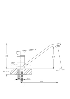 Смеситель для кухни Rush Victoria VI7135-25 Хром