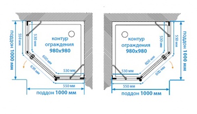 Душевой уголок Акватон Lax Fes 100x100 L профиль Хром стекло прозрачное