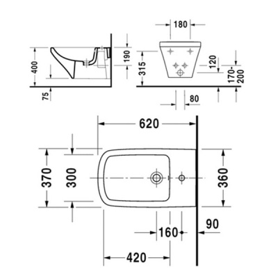 Биде Duravit Durastyle 2286150000 подвесное Белое