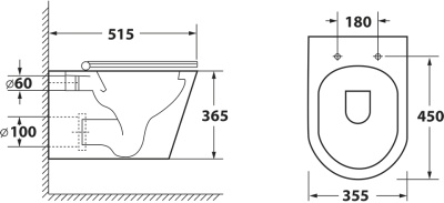 Унитаз Owl 1975 Vind Ruta-H OWLT190304 подвесной с сиденьем Микролифт