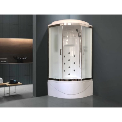 Душевая кабина Royal Bath NRW 100x100 RB100NRW-C-CH с гидромассажем стекло матовое задняя стенка Белая