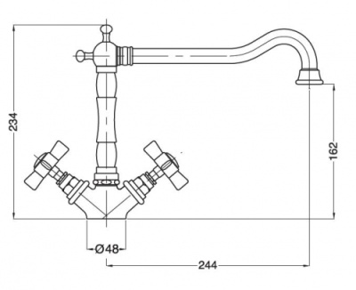 Смеситель для кухни Bugnatese Princeton 851 CR (Хром)