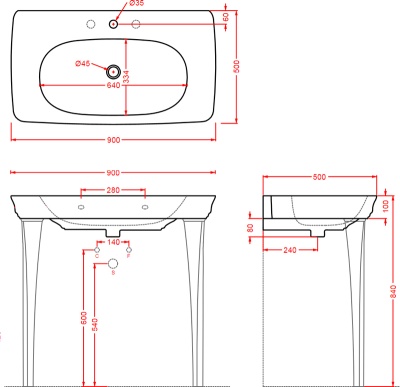 Раковина Artceram Civitas 90 CIL002 03 00 Черная