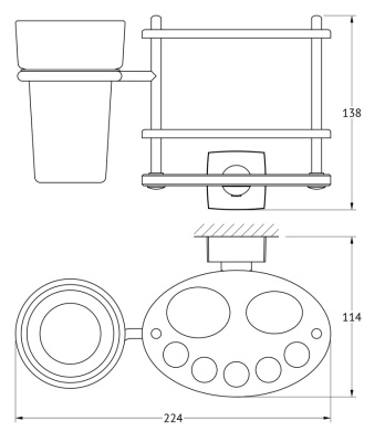 Стакан для зубных щеток FBS Esperado 061 Хром