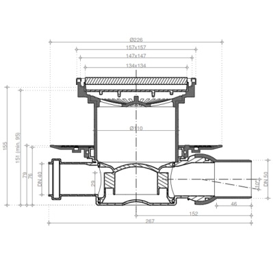 Душевой трап Pestan Confluo Standard 13000095 с решеткой