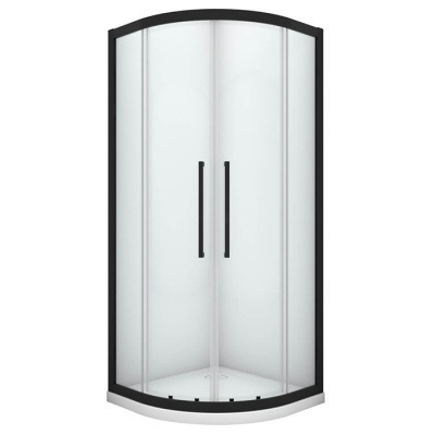 Душевой уголок Black&White Stellar Wind S801-900x900 радиальный профиль Блеск серебра стекло прозрачное