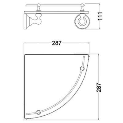 Полка угловая Schein Saine Chrome 7053048 Хром