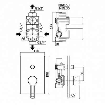 Смеситель для душа Paffoni Ringo RIN015CR Хром