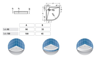 Душевой поддон из искусственного камня Kolpa San Solo 100x100x17 Белый