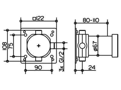 Переключатель Keuco Ixmo 59548 010201 Хром