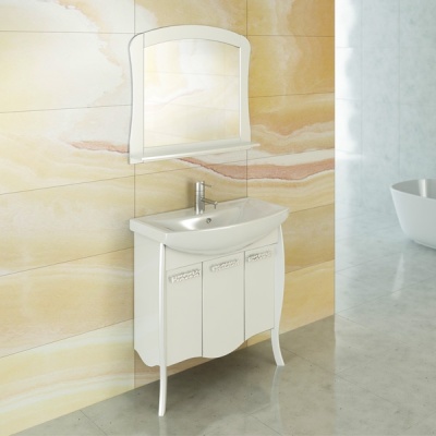 Тумба с раковиной Comforty Венеция 80 3130163 Белый глянец