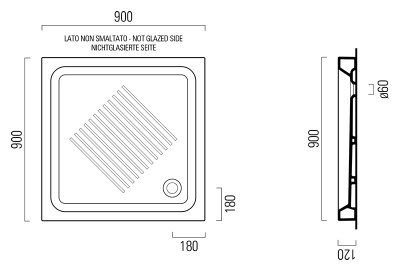 Душевой поддон GSI H11 90/Q 439011 белый глянцевый