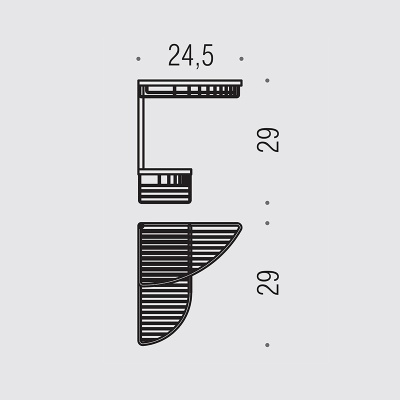 Угловая полка Colombo Design Angolare B9607.000 Хром