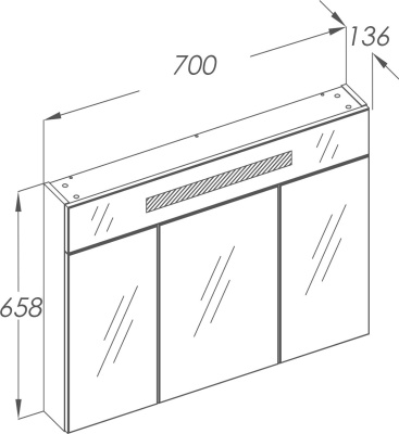 Зеркальный шкаф Opadiris Стайл 70 Z0000012268 с подсветкой Орегон