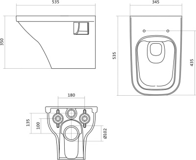 Унитаз Santek Лайн 1WH501574 подвесной с сиденьем Микролифт