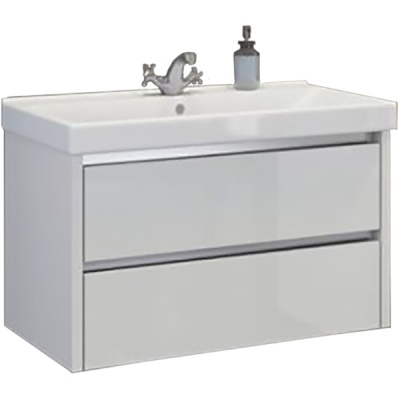 Тумба с раковиной Comforty Дублин 90 4142207 подвесная Белый глянец