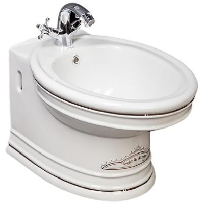 Биде Boheme Puro 955-CR подвесное Белое с узором Хром