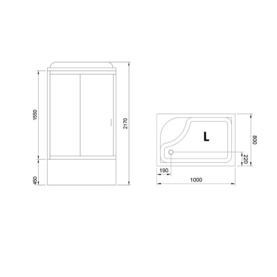 Душевая кабина Royal Bath BP 100х80 RB8100BP3-WC-CH-L с гидромассажем профиль Хром задняя стенка Белая