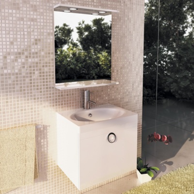 Тумба с раковиной Comforty Магнолия 60 3120088 подвесная Белая