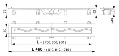 Душевой лоток Alcaplast APZ8-750M с решеткой Хром