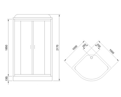 Душевая кабина Royal Bath HK 100х100 RB100HK7-WC с гидромассажем