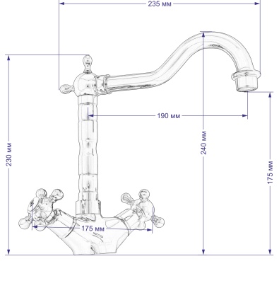 Смеситель для кухни Seaman Barcelone SSL-5079-Bronze Темная бронза