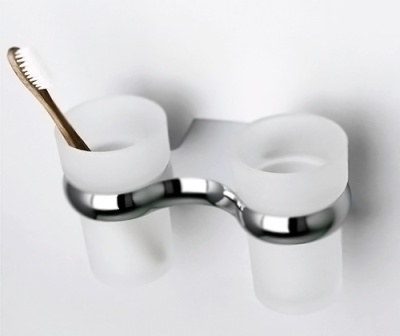 Стакан для зубных щеток WasserKRAFT Berkel K-6828D двойной Хром