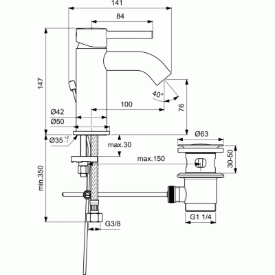Смеситель для раковины Ideal Standard Ceraline BC192AA Хром