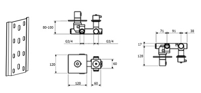 Смеситель для душа Webert Elio EL971302560 Черный матовый