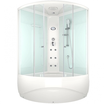 Душевая кабина Domani-Spa Vitality High 120x120 DS01V1212HWCl10 с гидромассажем профиль Белый задние стенки Белые
