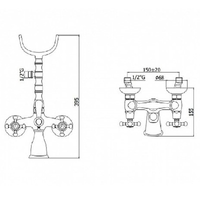 Смеситель для ванны Paffoni Belinda FBLV022CR Хром