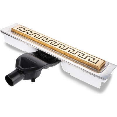 Душевой лоток Berges Wasserhaus B1 Antik 800 092126 с решеткой Золото глянец