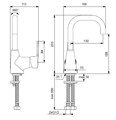 Смеситель для раковины Vidima Uno BA235AA Хром
