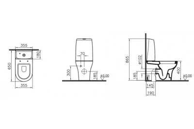 Унитаз моноблок Vitra Zentrum 9012B003-7200 с бачком и сиденьем Микролифт
