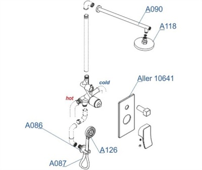 Душевая система WasserKRAFT Aller A16190 Хром