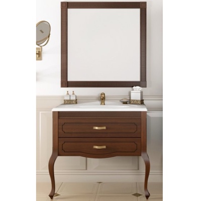 Комплект мебели для ванной Opadiris Фреско 100 Светлый орех с темной патиной