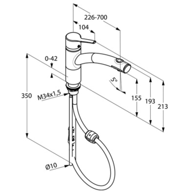 Смеситель для кухни Kludi Trendo 335810575 Хром