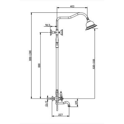 Душевая система Timo Nelson SX-1291/02 Антик