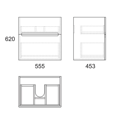 Тумба под раковину Owl 1975 Nyborg 60 OW06.01.00 подвесная Белая