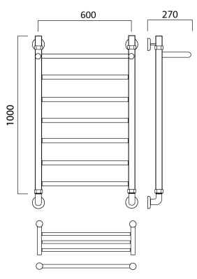 Водяной полотенцесушитель Aquanerzh 005-00A10060 хром