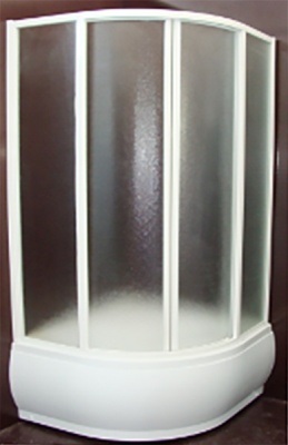 Душевой уголок Bas Брава 90x90 профиль Белый стекло Грейп