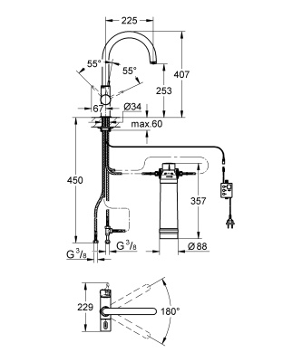 Смеситель для кухни Grohe Blue 33249001 Хром