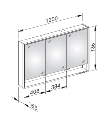 Зеркальный шкаф Keuco Royal Lumos 120 14305 171301 с подсветкой Серебрянный