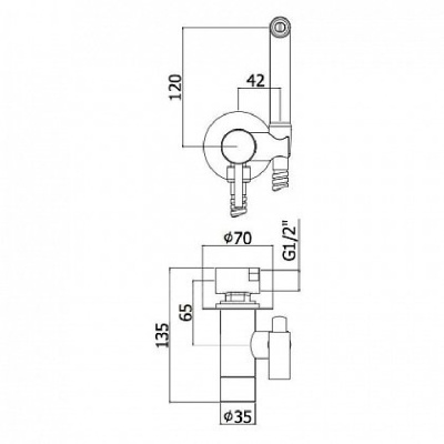 Гигиенический душ со смесителем Paffoni Tweet Round ZDUP110HG Золото
