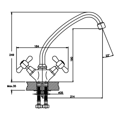Смеситель для кухни Mixxus Premium Faust 241 MXP0428 Хром