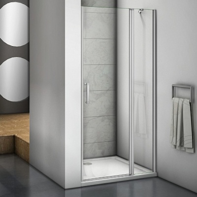 Душевая дверь в нишу Good Door Mokka WTW-130-C-WE 130 профиль Алюминий белый стекло прозрачное