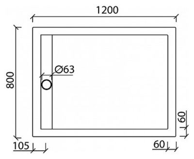 Душевой поддон из искусственного камня Aquanet Stone Lite GB1280S 120x80x4 Белый