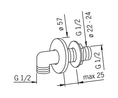 Шланговое подсоединение Oras 267043 Хром