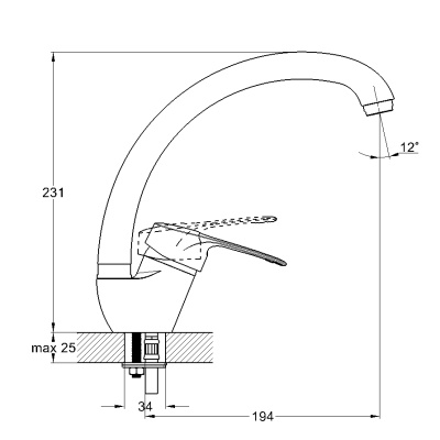 Смеситель для кухни G-Lauf KLO4-A181 Хром