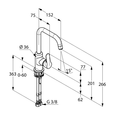Смеситель для раковины Kludi Objekta 320240575 Хром